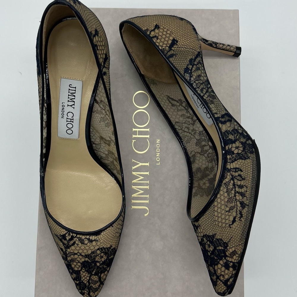 Authentic Jimmy Choo Romy 60 lace navy